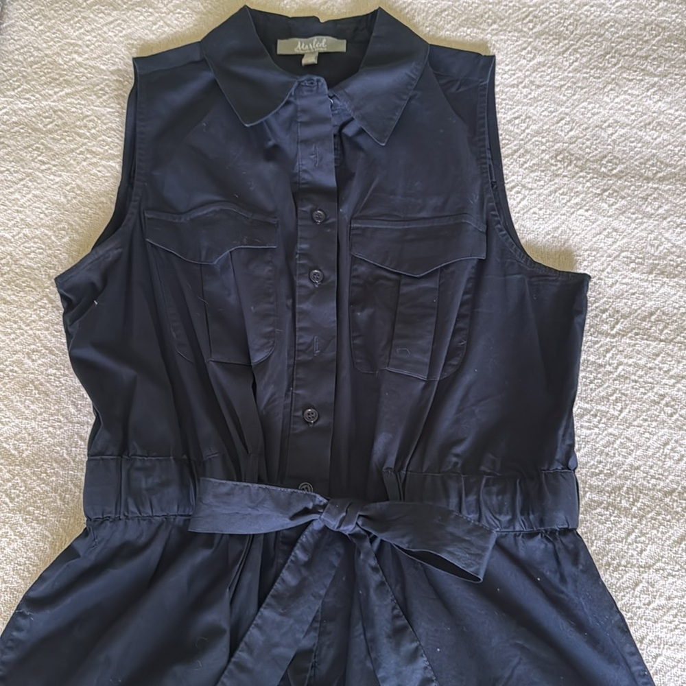 Navy Blue Sleeveless Dress - Picture 4 of 6
